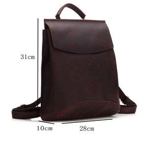 genuine leather backpack women leather laptop